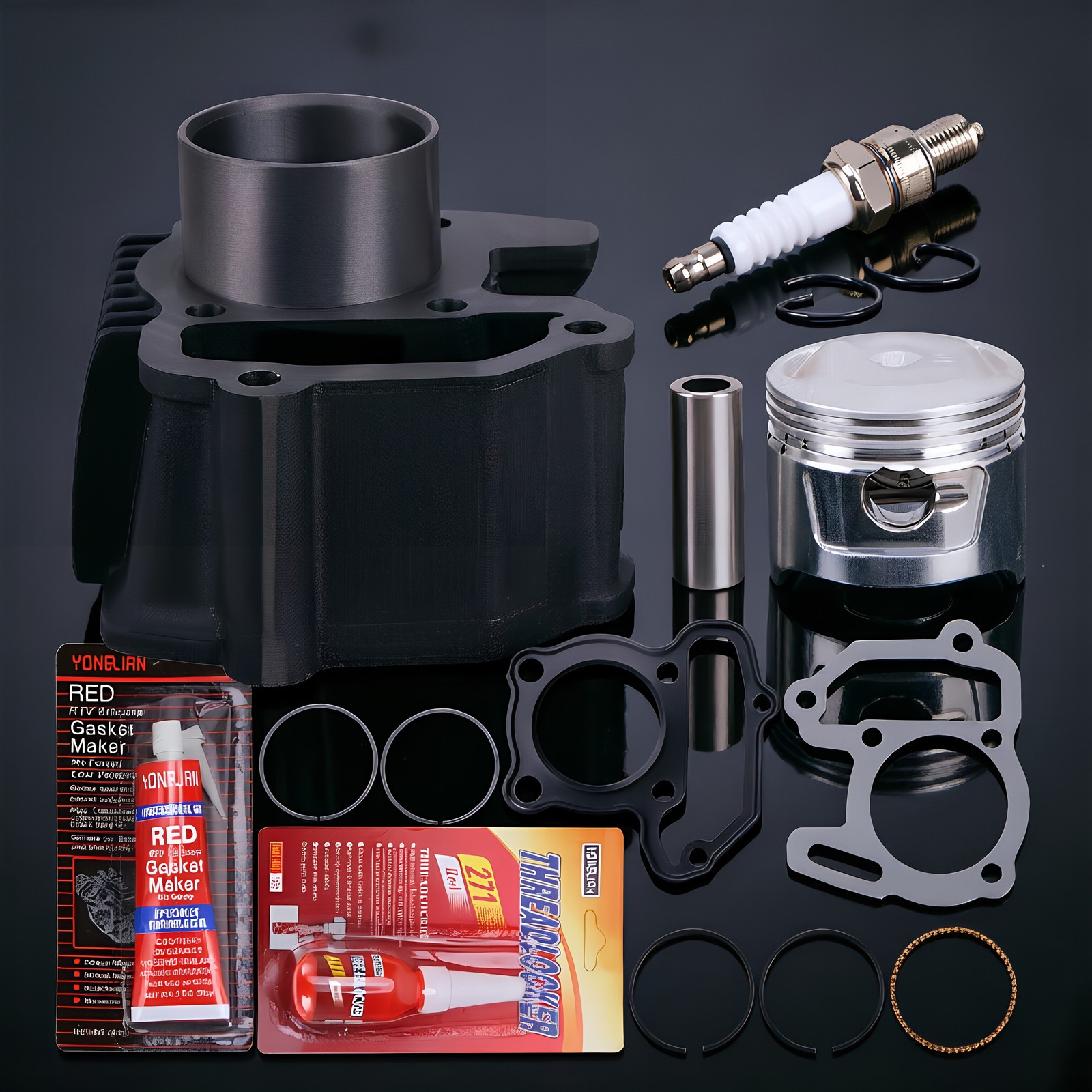 For 1985-2001 Yamaha Badger 80 YFM80 Cylinder Piston Gaskets Top End Rebuild Kit