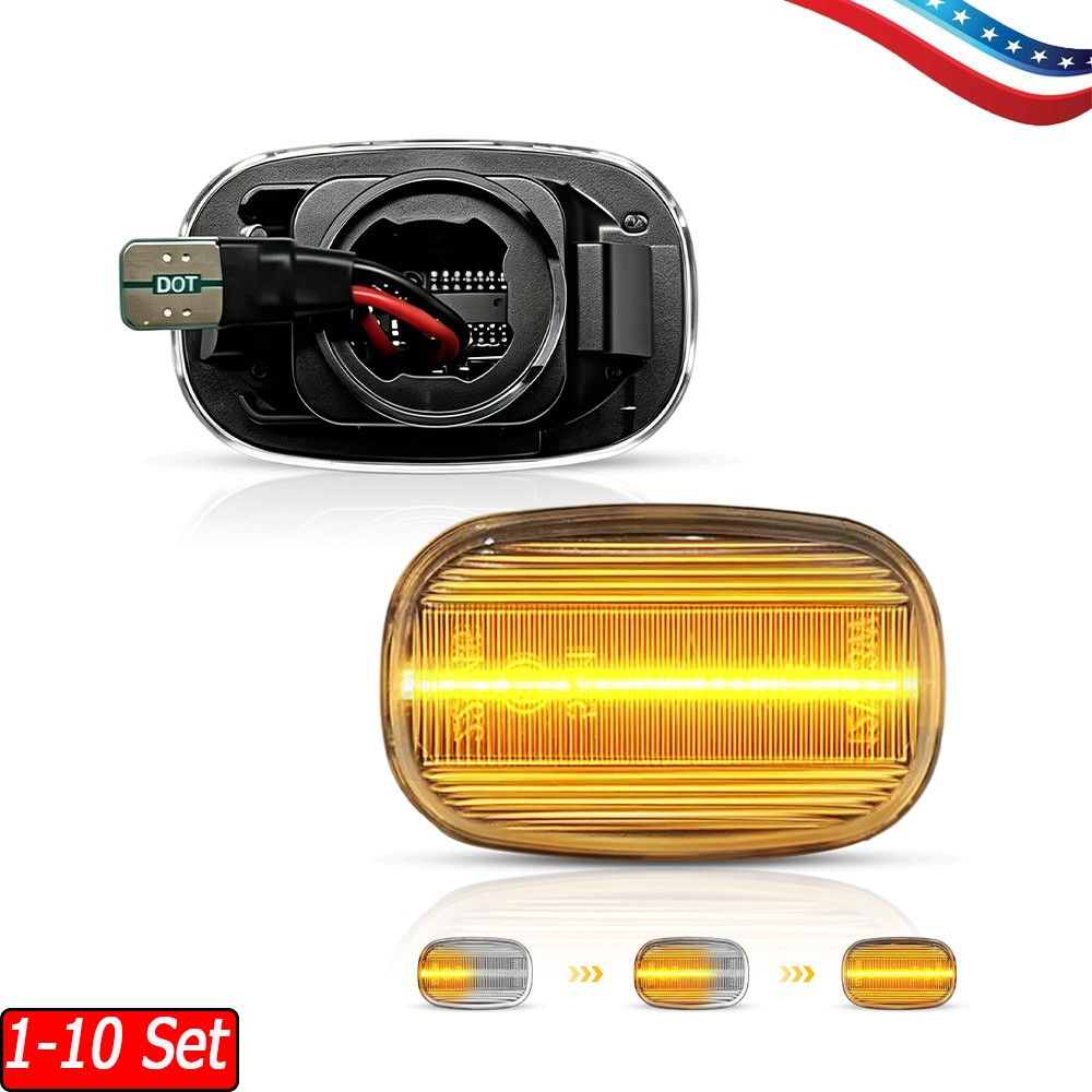 1-10x For Toyota Paseo 91-99 Front Sequential Amber LED Bumper Side Marker Light
