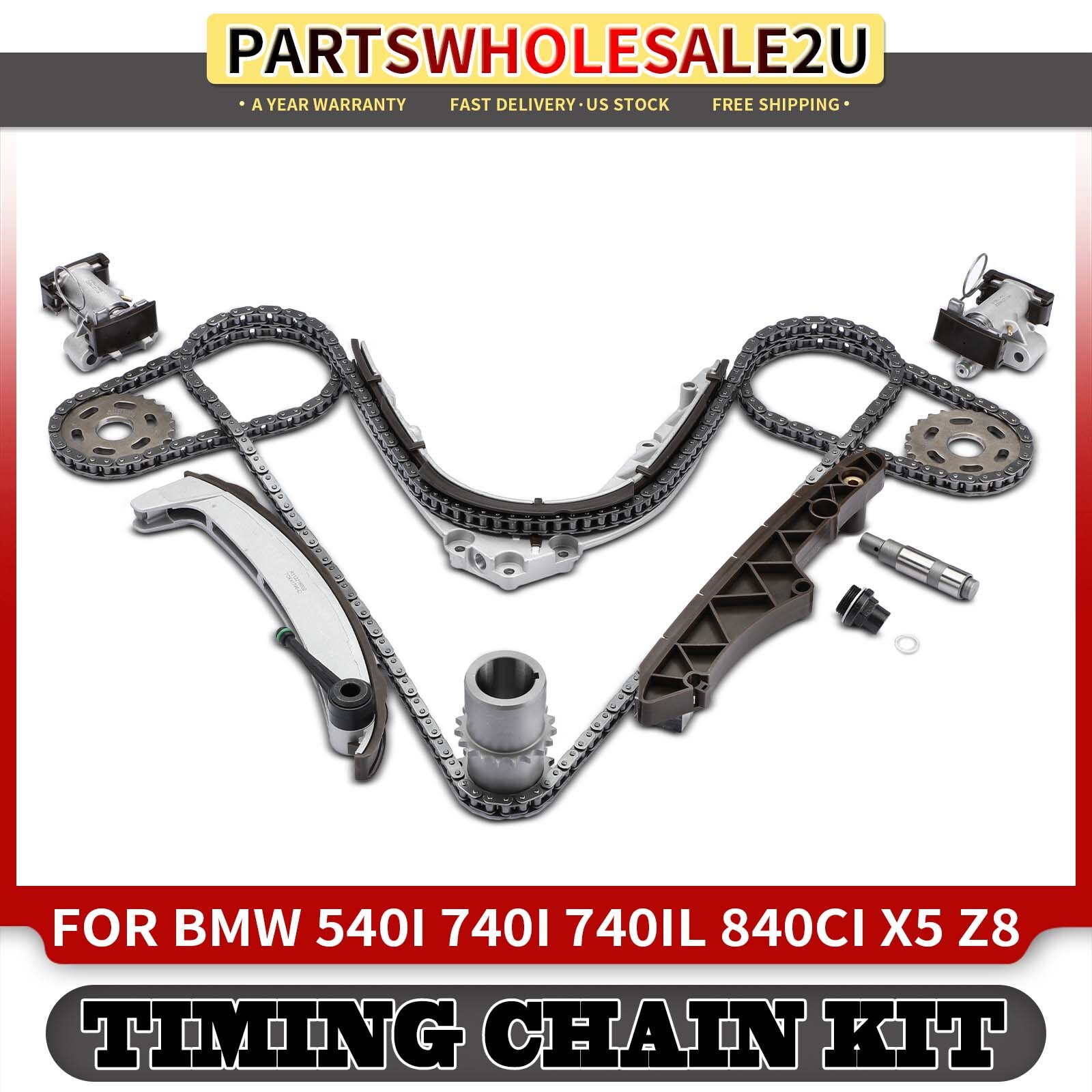 13x Engine Timing Chain Kit for BMW 540i 740i 740iL 840Ci X5 Z8 E31 E38 E39 E52