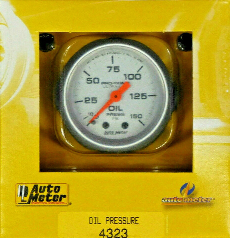 Auto Meter 4323 Ultra Lite Oil Pressure Gauge 0 - 150 PSI Mechanical 2 1/16 Auto Meter 4323 Ultra Lite Oil Pressure Gauge 0 - 150 PSI Mechanical 2 1/16