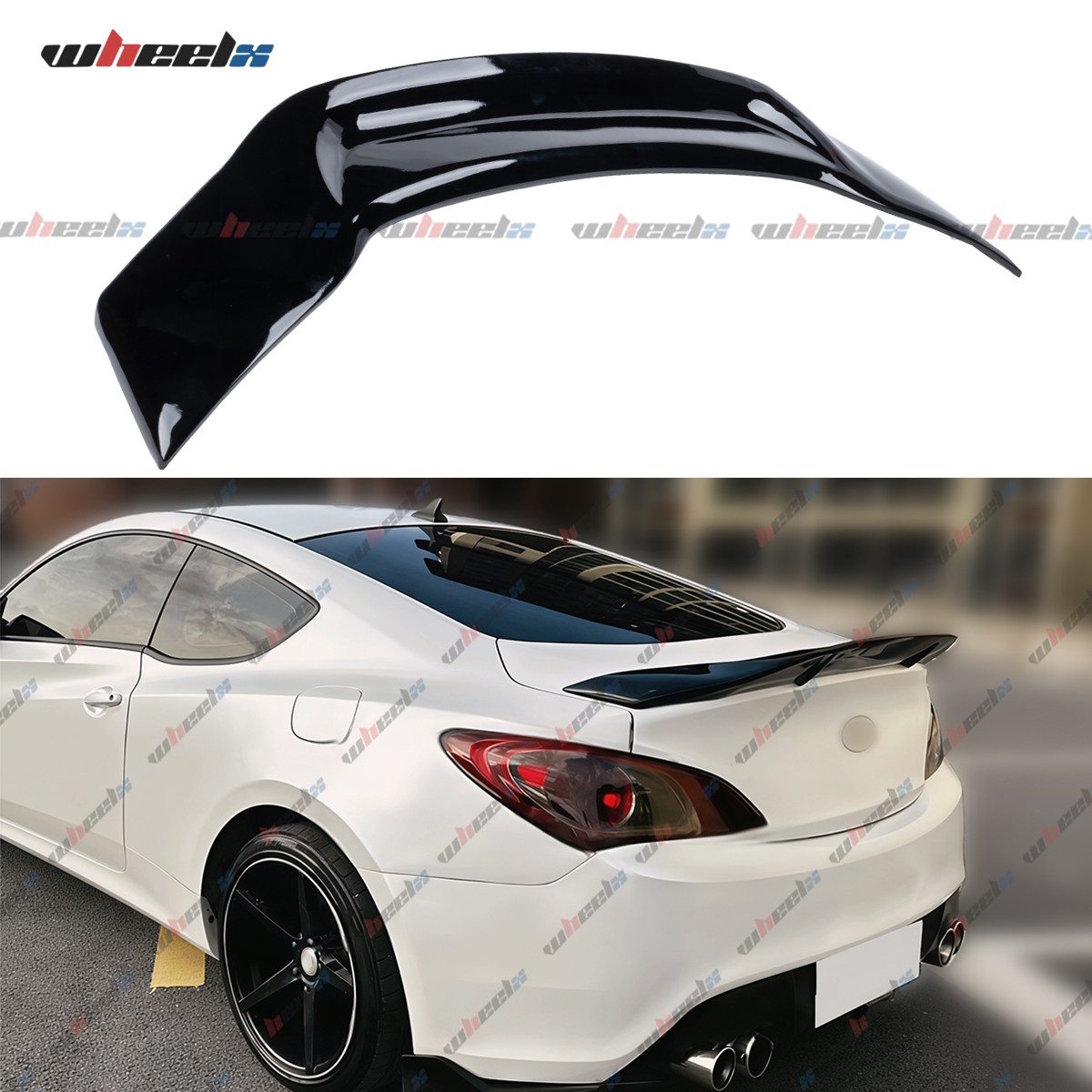 FITS 2010-2016 GENESIS COUPE KDM R STYLE GLOSS BLACK DUCKBILL TRUNK SPOILER WING