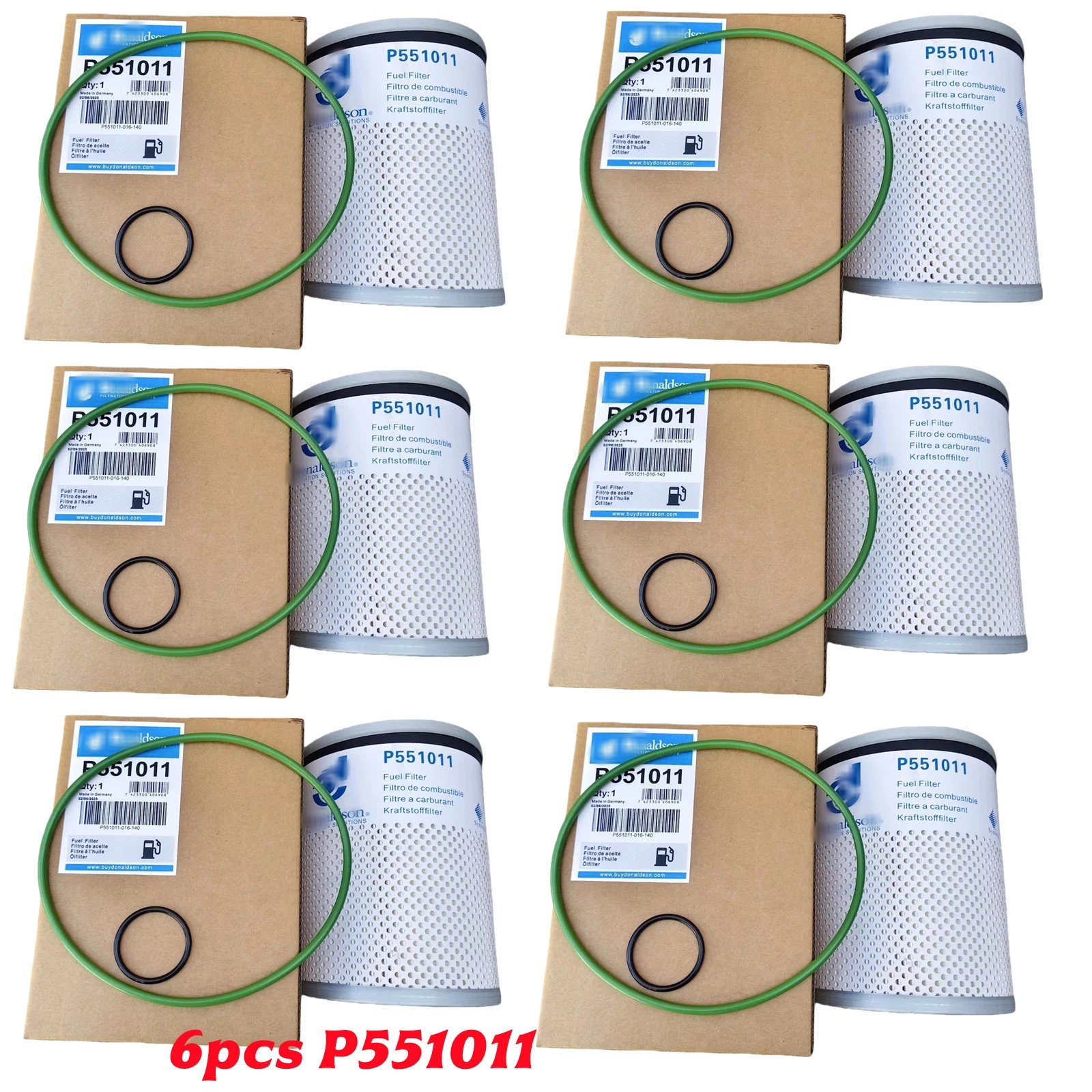 6X P551011 Fuel Filter A0000903651 For Donaldson FS19915 PF9804 L9915F OEM 