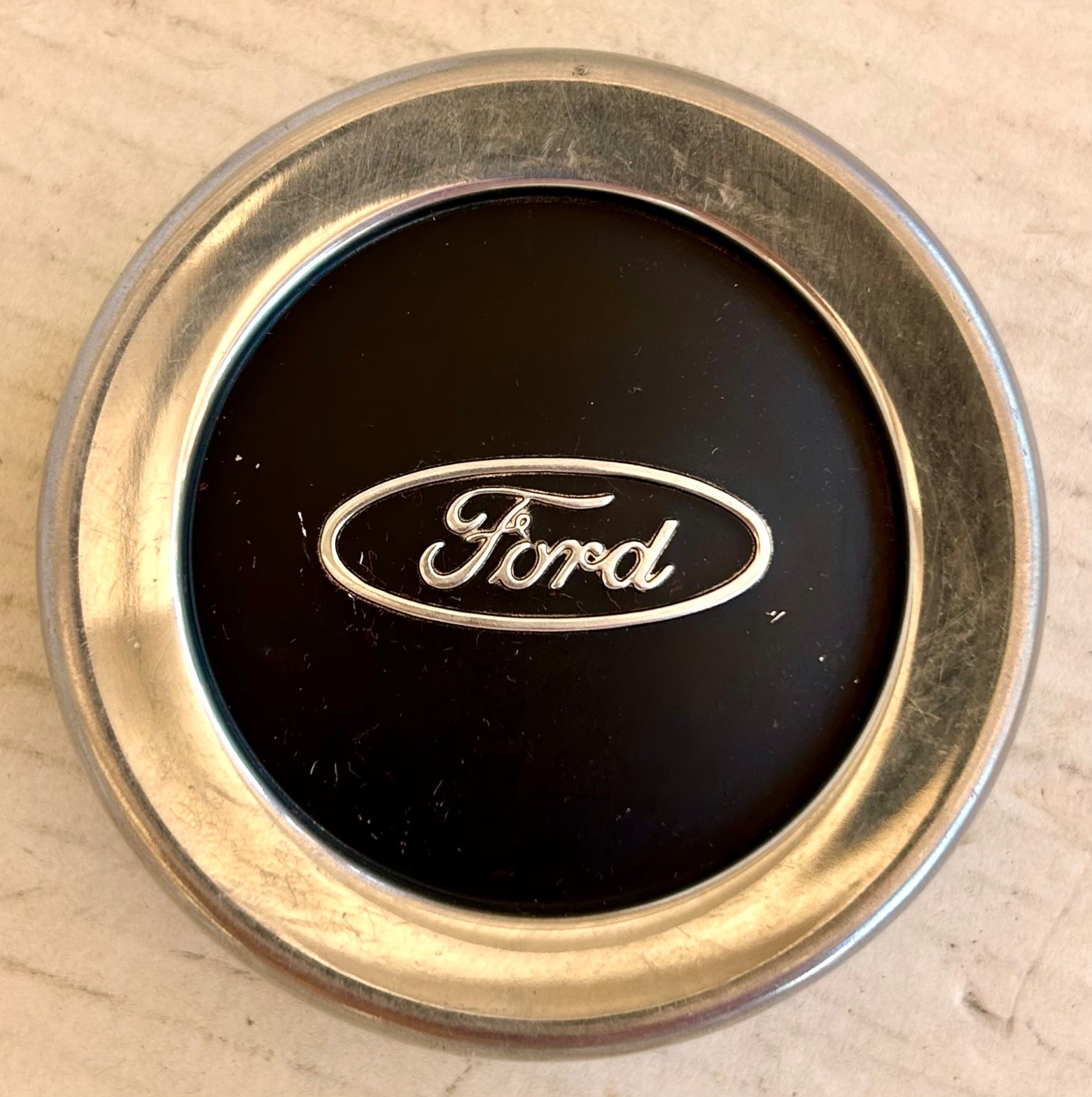 used vintage 1960’s original Ford truck steering wheel horn cap  button assembly
