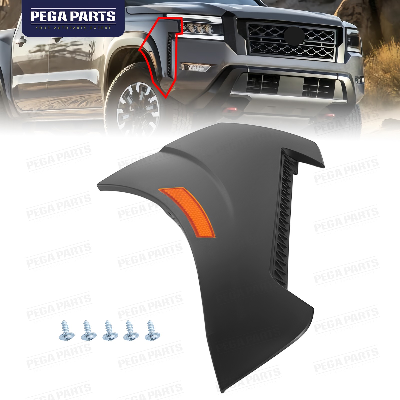 For 22-24 Nissan Frontier Bumper Extension w/Side Marker Light Right Passenger