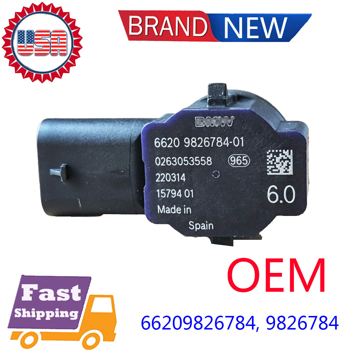 9826784 OEM  For 2019-2024 BMW BUMPER ULTRASONIC PDC BUMPER PARKING SENSOR NEW
