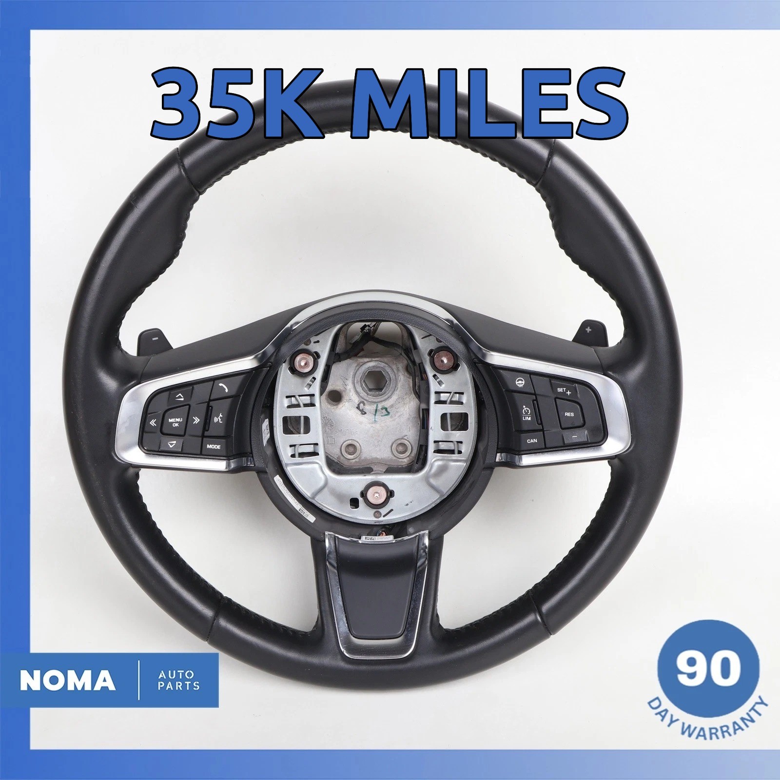 16-21 Jaguar X260 XF F-Pace XE Base Steering Wheel w/ Paddle Shifters OEM 35k