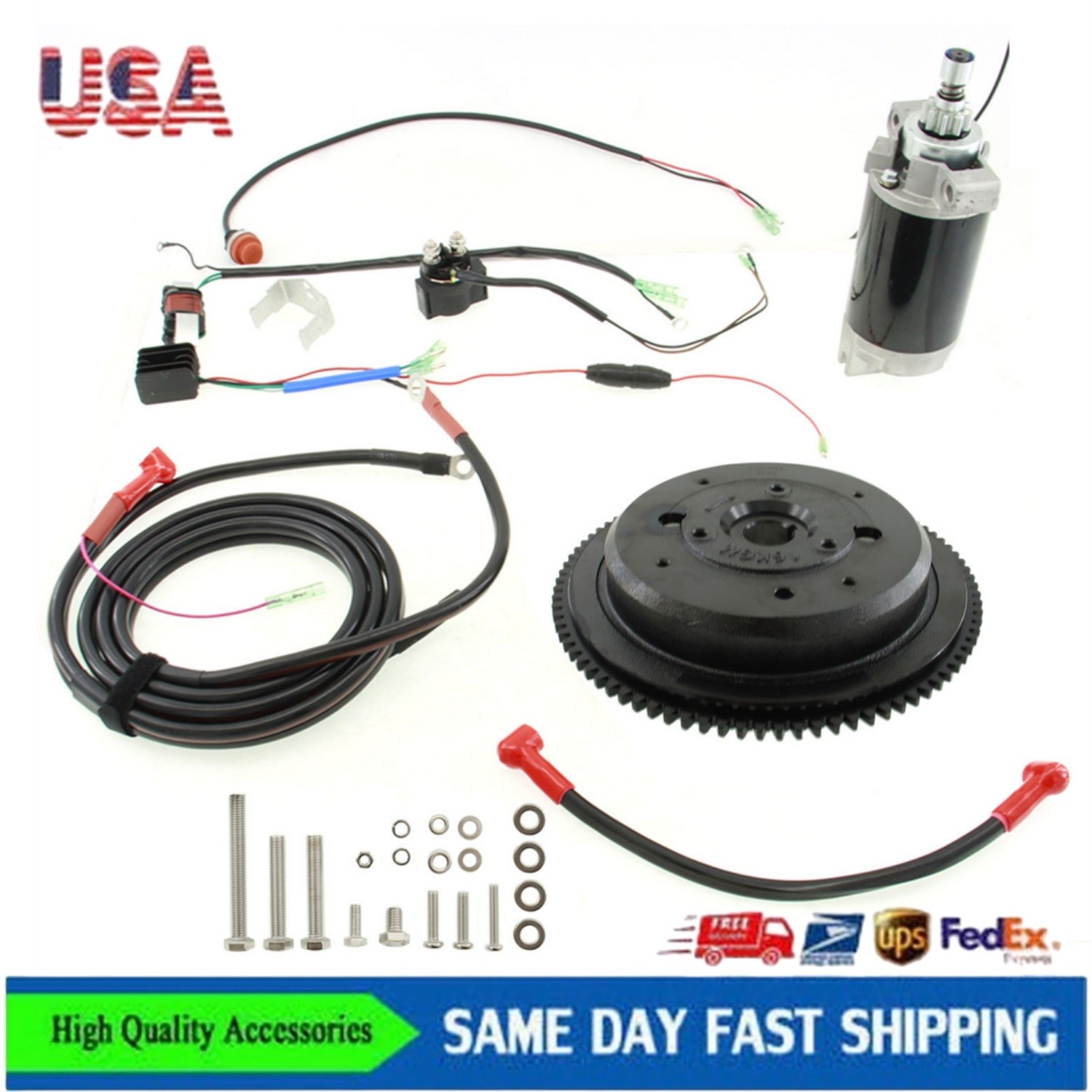 66T-85550-00 Electrical Start Conversion Kit for  2 Stroke 40HP Outboard Yamaha