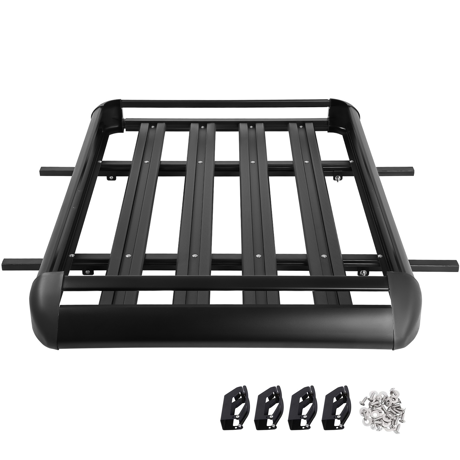 Black Aluminium Roof Rack Basket Tray Luggage Cargo Carrier with Bars XL-B
