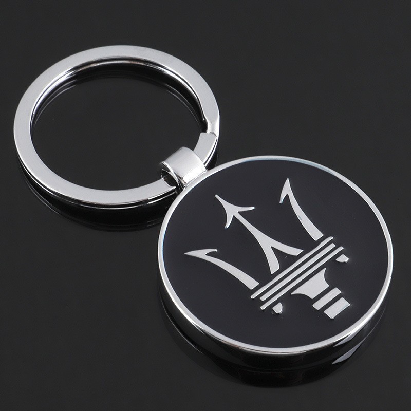 Maserati Double-Sided Metal Car Logo Style Keychain KeyRing Auto Emblem Pendant Maserati Double-Sided Metal Car Logo Style Keychain KeyRing Auto Emblem Pendant