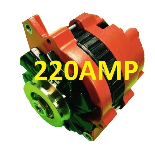 NEW ORANGE  HIGH OUTPUT ALTERNATOR FIT GM 65-85 1-WIRE ONE WIRE 220 AMP