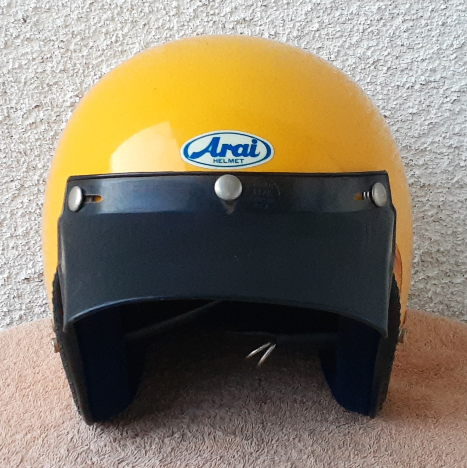 Vintage Challenger-S Arai open face helmet adult XL 1977 S-75 Yellow Visor Rare Vintage Challenger-S Arai open face helmet adult XL 1977 S-75 Yellow Visor Rare