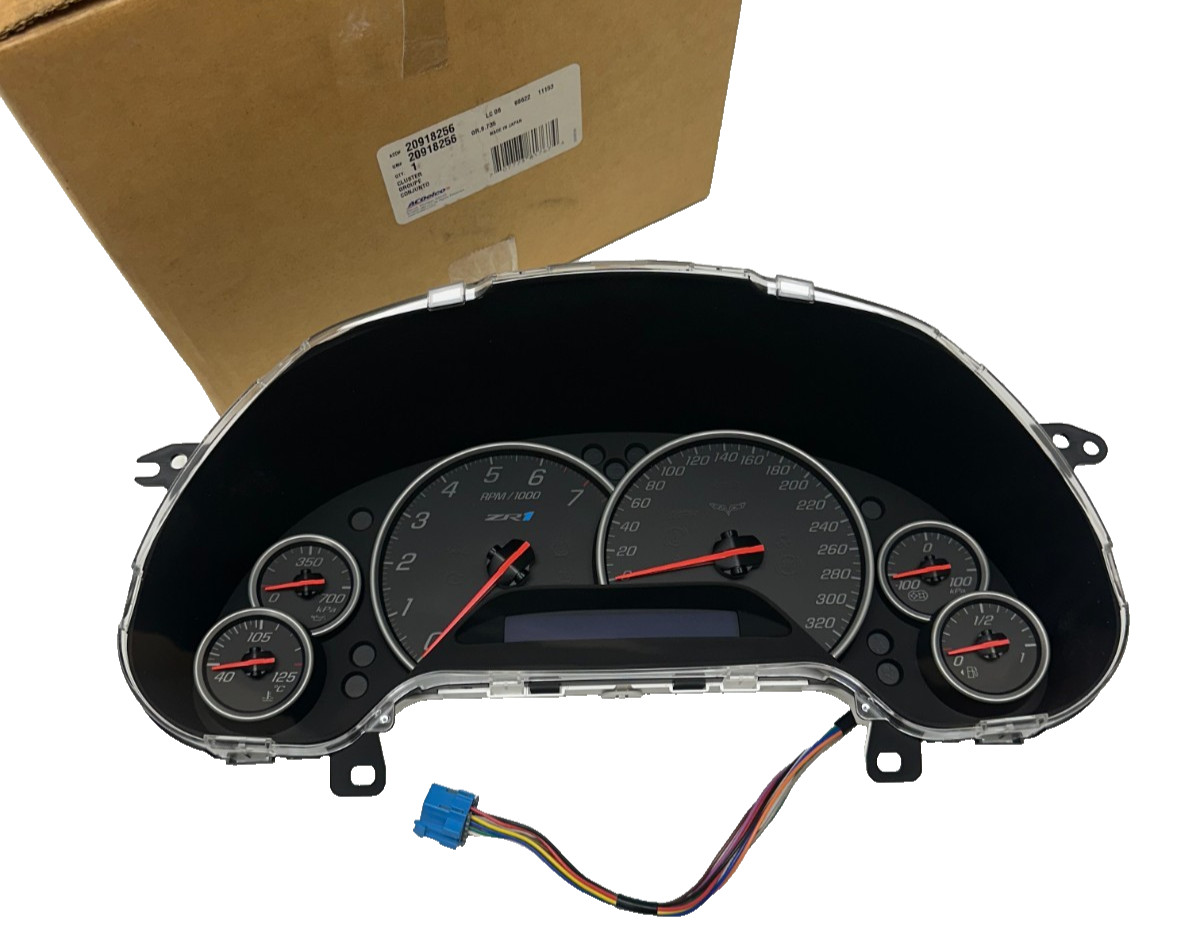 OEM 2012 Chevrolet Corvette C6 ZR1 Logo Speedometer Cluster KPH 20918256 NEW