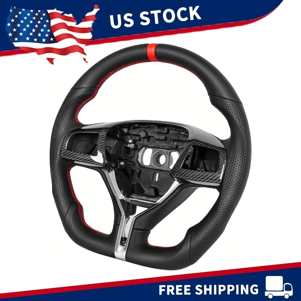 Steering Wheel For 2016-2024 Maserati Levante D-Shape Racing Perforated Leather