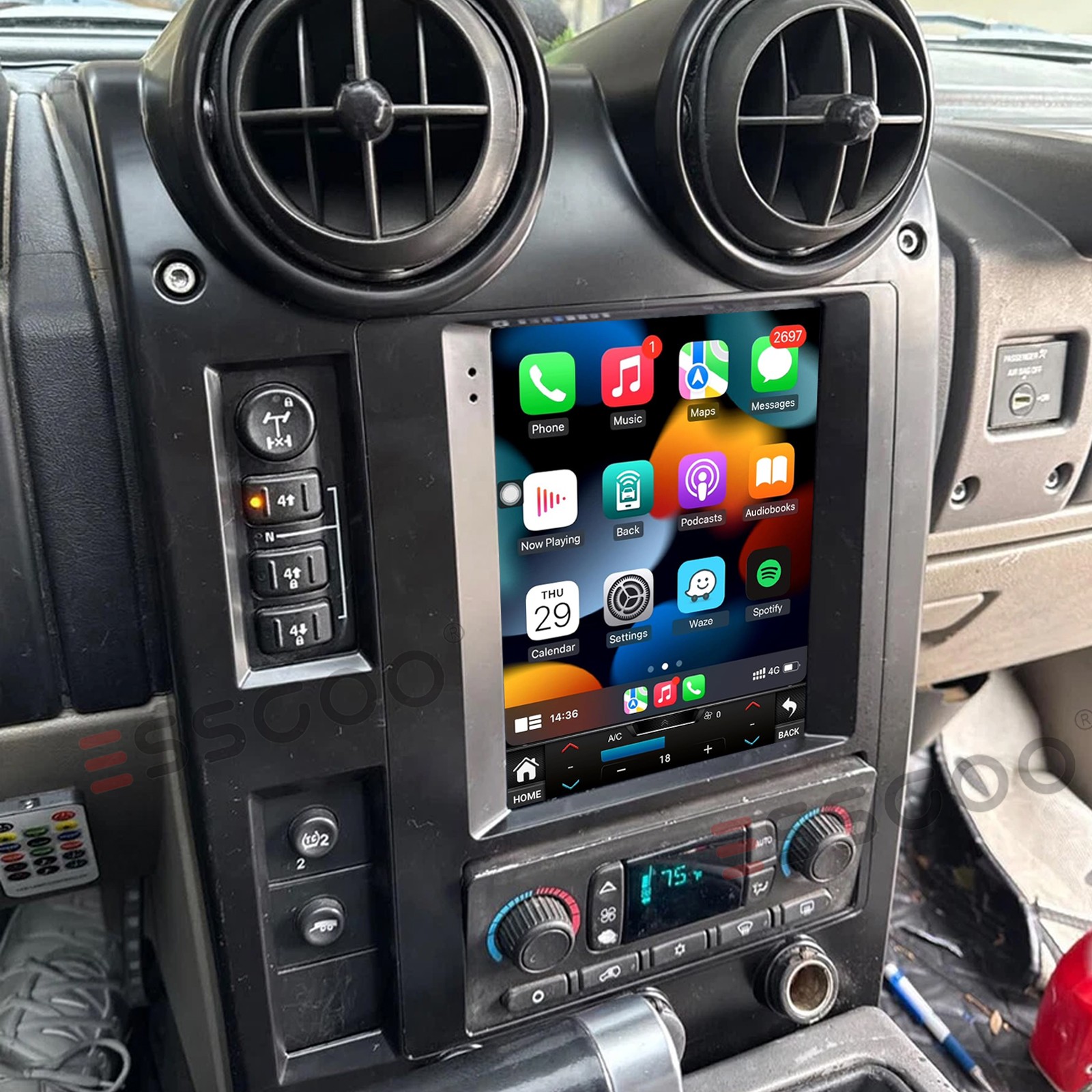 4+64G Apple Carplay Android 15 For 2002-2007 Hummer H2 9.7