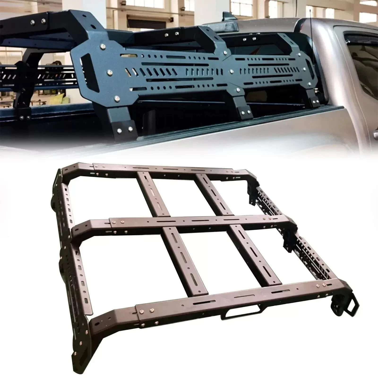 Aluminum Alloy Truck Bed Rack for Toyota Tacoma 2005-2023 with Light (High) Aluminum Alloy Truck Bed Rack for Toyota Tacoma 2005-2023 with Light (High)