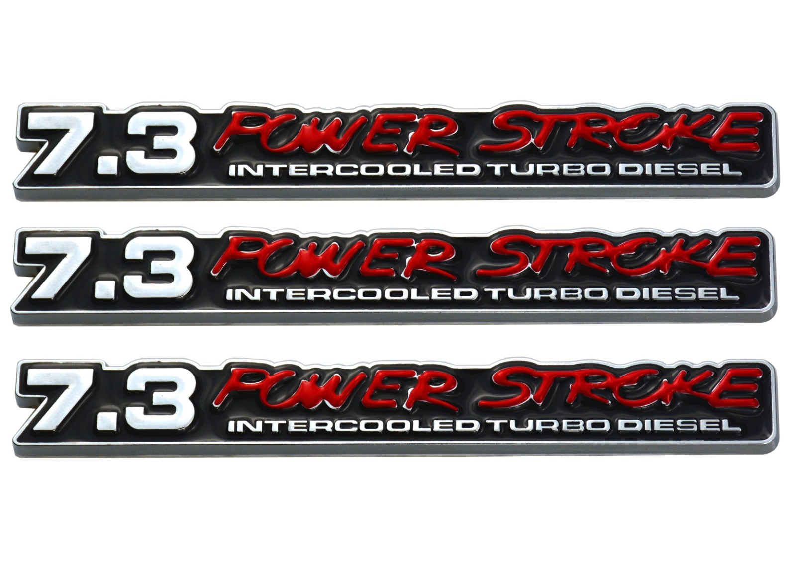 3PC Red Black Door Tailgate 7.3 7.3L Emblem Nameplate for 2005-2007 F Truck