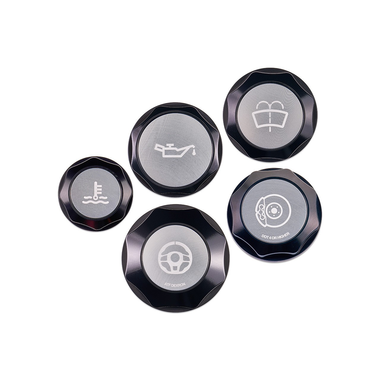 IAG Revolve Engine Bay Dress-Up Cap Kit for Subaru STI 2015-2021, Silver