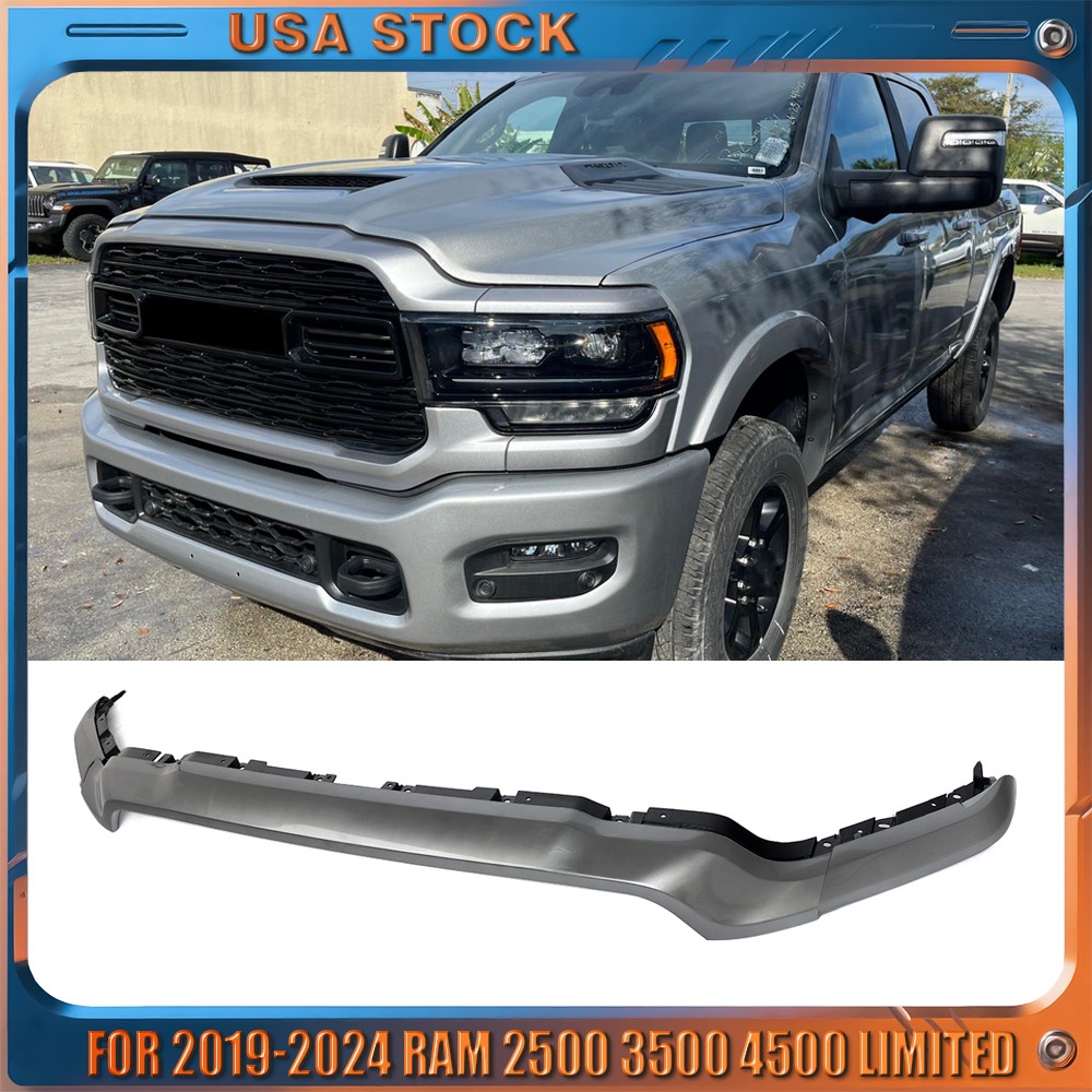 Billet Silver Front Upper Grille Molding Trim For 2019-24 Ram 2500 3500 Big Horn