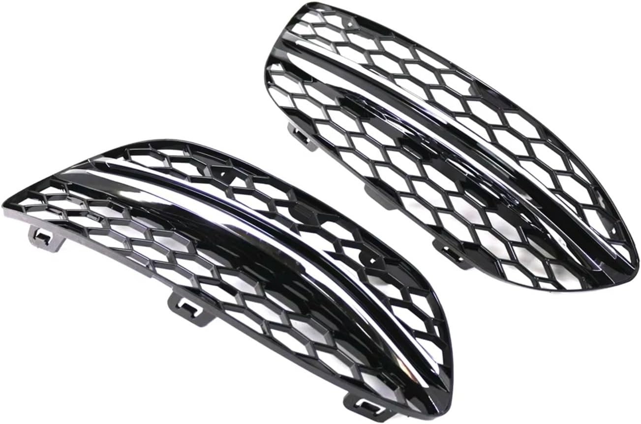 ABS Honeycomb Fog Grille Covers Pair For C-Class W205 Mercedes Left Right