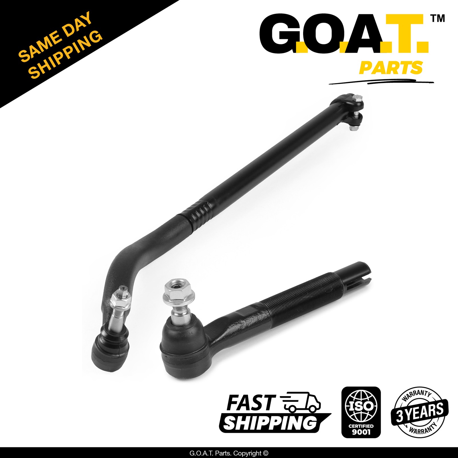 Front Inner Tie Rod End Set for 2020-2025 Jeep Gladiator Wrangler Replacement