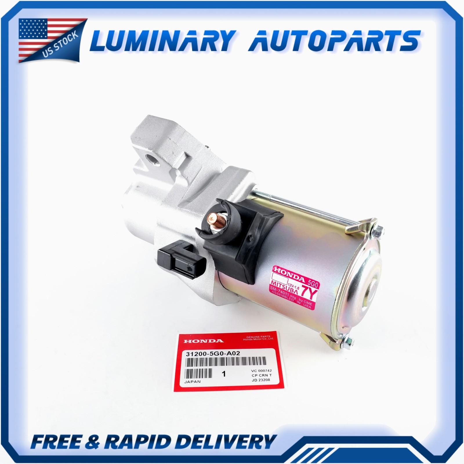 OEM Starter Motor 31200-5G0-A02 For Honda Accord Acura RLX 13-17 3.5L V6