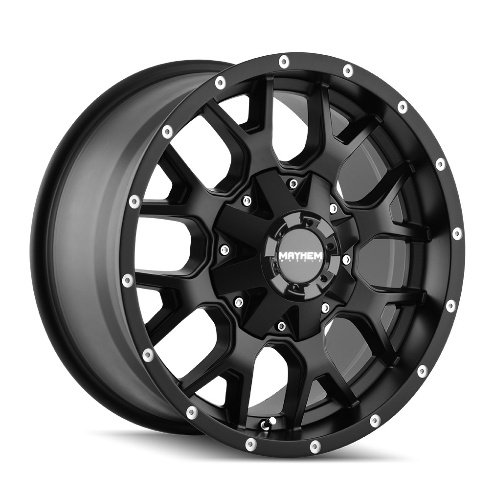 Mayhem Wheels 8015 Warrior 20x9 +18 Matte Black 6x135 6x139.7 (QTY 1)