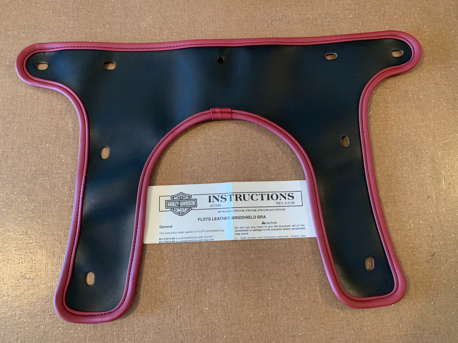 Harley Davidson NOS Heritage Springer Softail Windshield Bra RED ,FLSTS 97-99 Harley Davidson NOS Heritage Springer Softail Windshield Bra RED ,FLSTS 97-99