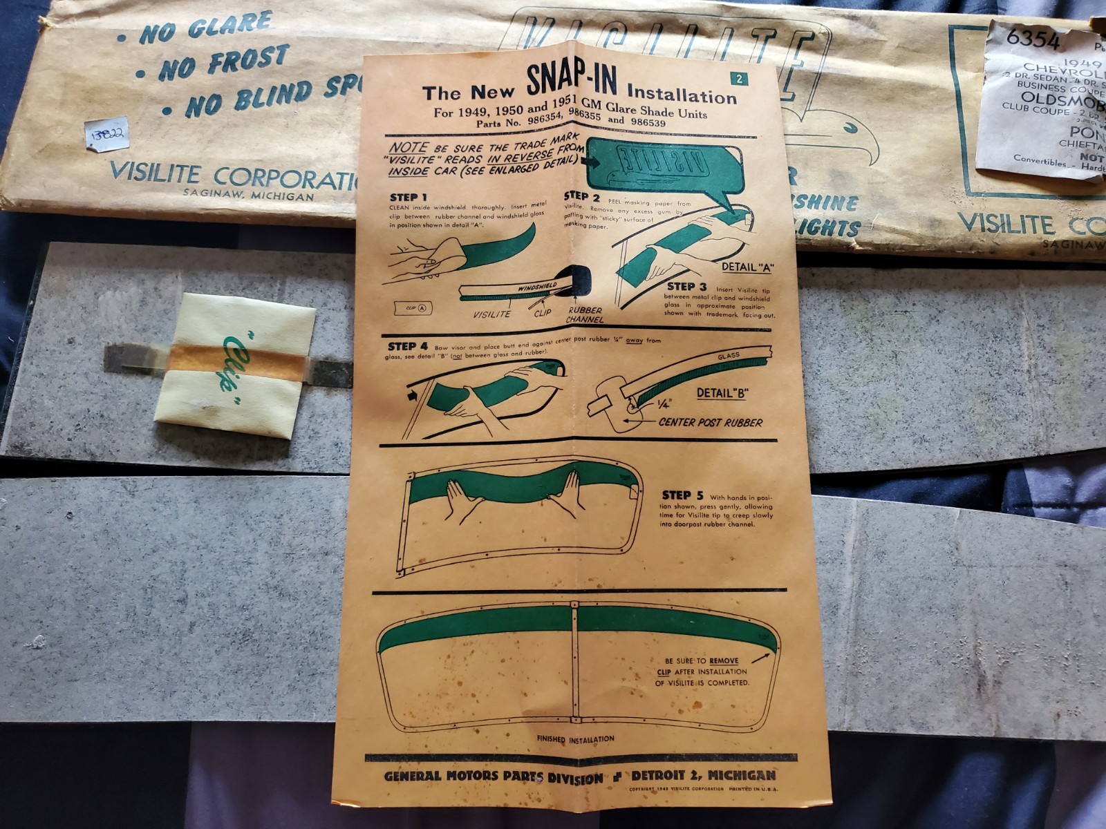Rare Vintage 1948-1952 Chevrolet, Pontiac, Oldsmobile Visilite Sunlight Visor Rare Vintage 1948-1952 Chevrolet, Pontiac, Oldsmobile Visilite Sunlight Visor