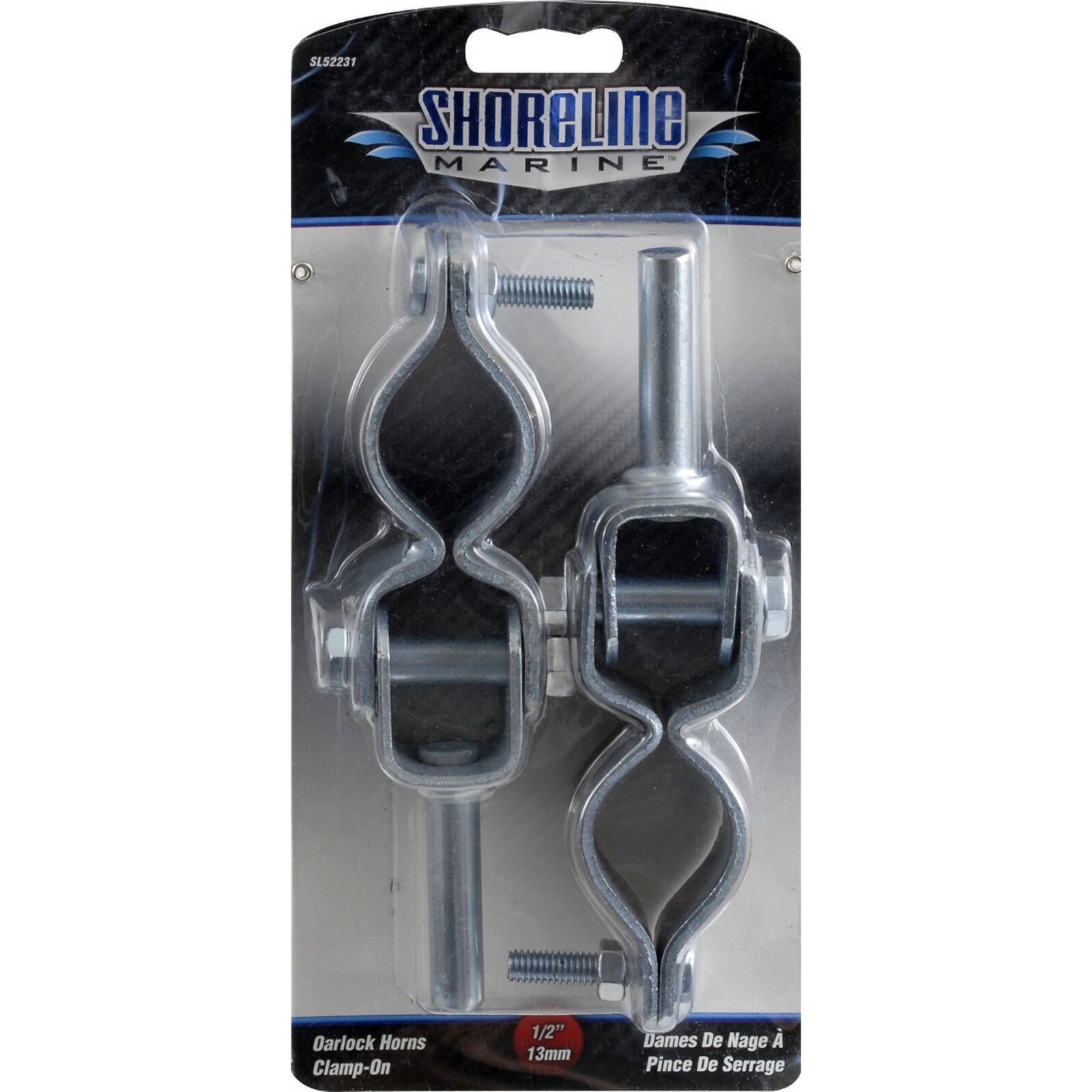 Oarlock Marine Canoe Row Boat Clamp On Zinc Plated 1/2\'\'x2\'\' Shank Pair