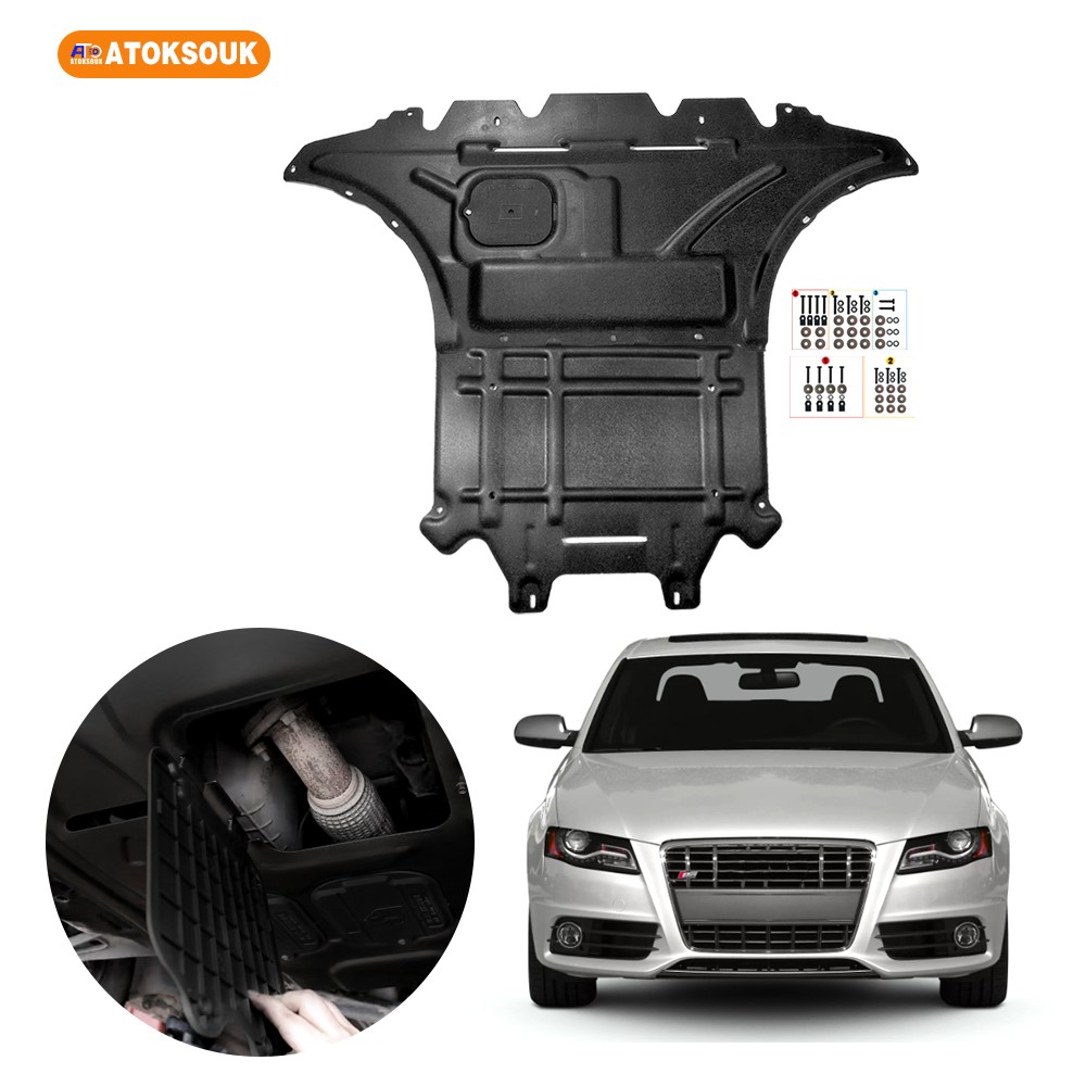 2Pcs Engine Skid Plate For 2010-2016 Audi S4 Under Splash Shield Heavy Duty