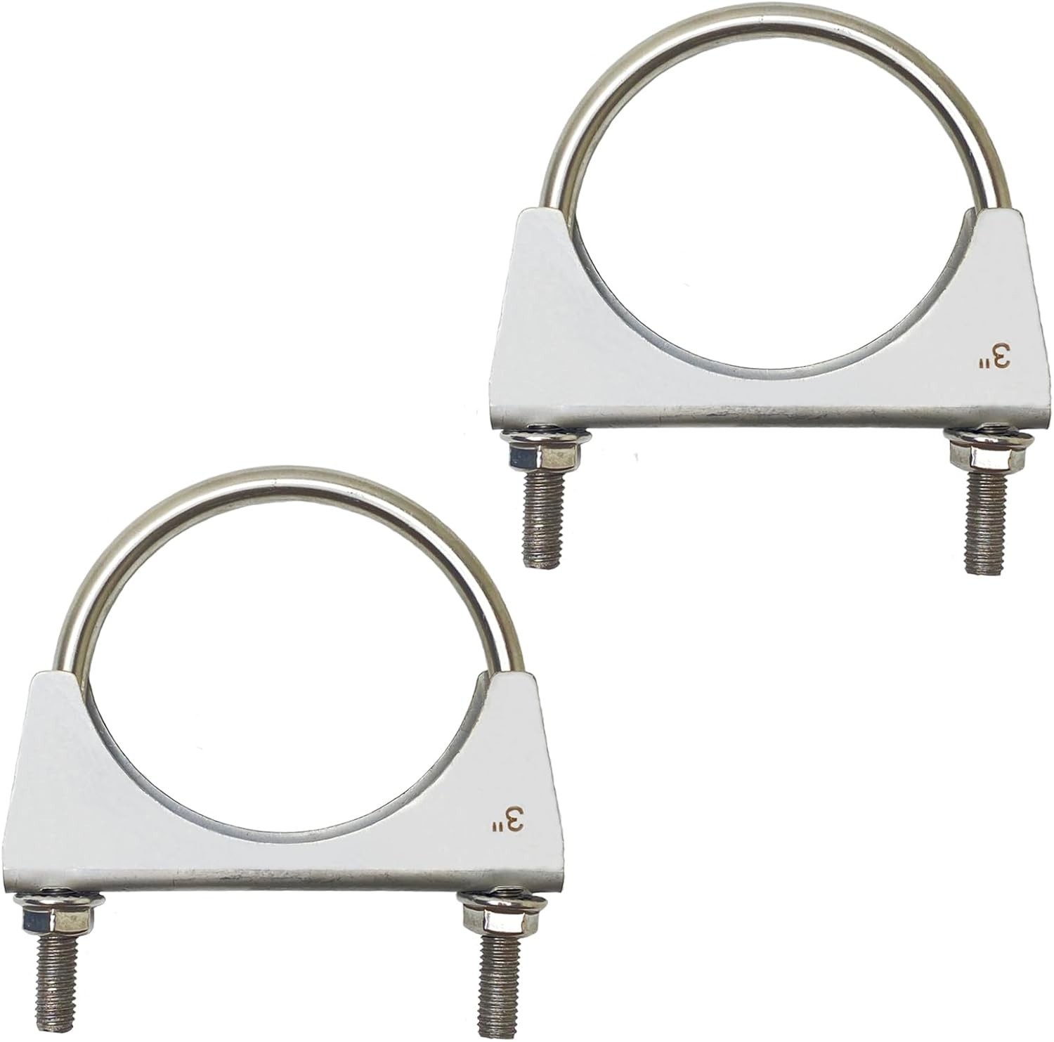 3 inch Muffler U-Bolt Clamps Heavy Duty 304 Stainless Steel 2 Pack Tail Pipe 3 inch Muffler U-Bolt Clamps Heavy Duty 304 Stainless Steel 2 Pack Tail Pipe
