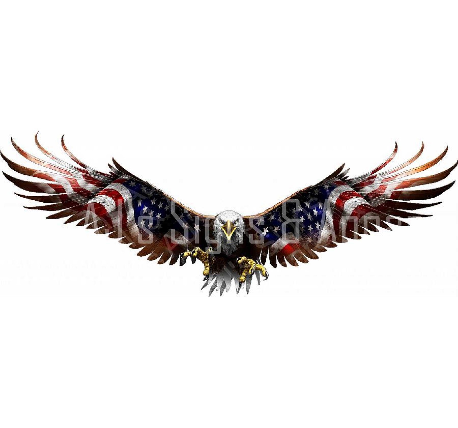 Patriotic American Eagle Spread Wings Vinyl Sticker | Cars Trucks Vans Walls Lap