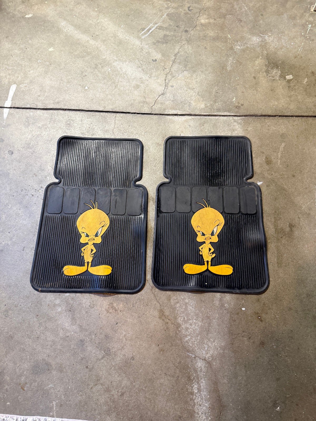 Vintage 1996 Tweety Floor Mats Used In Good Condition Set of 2 Universal Mats