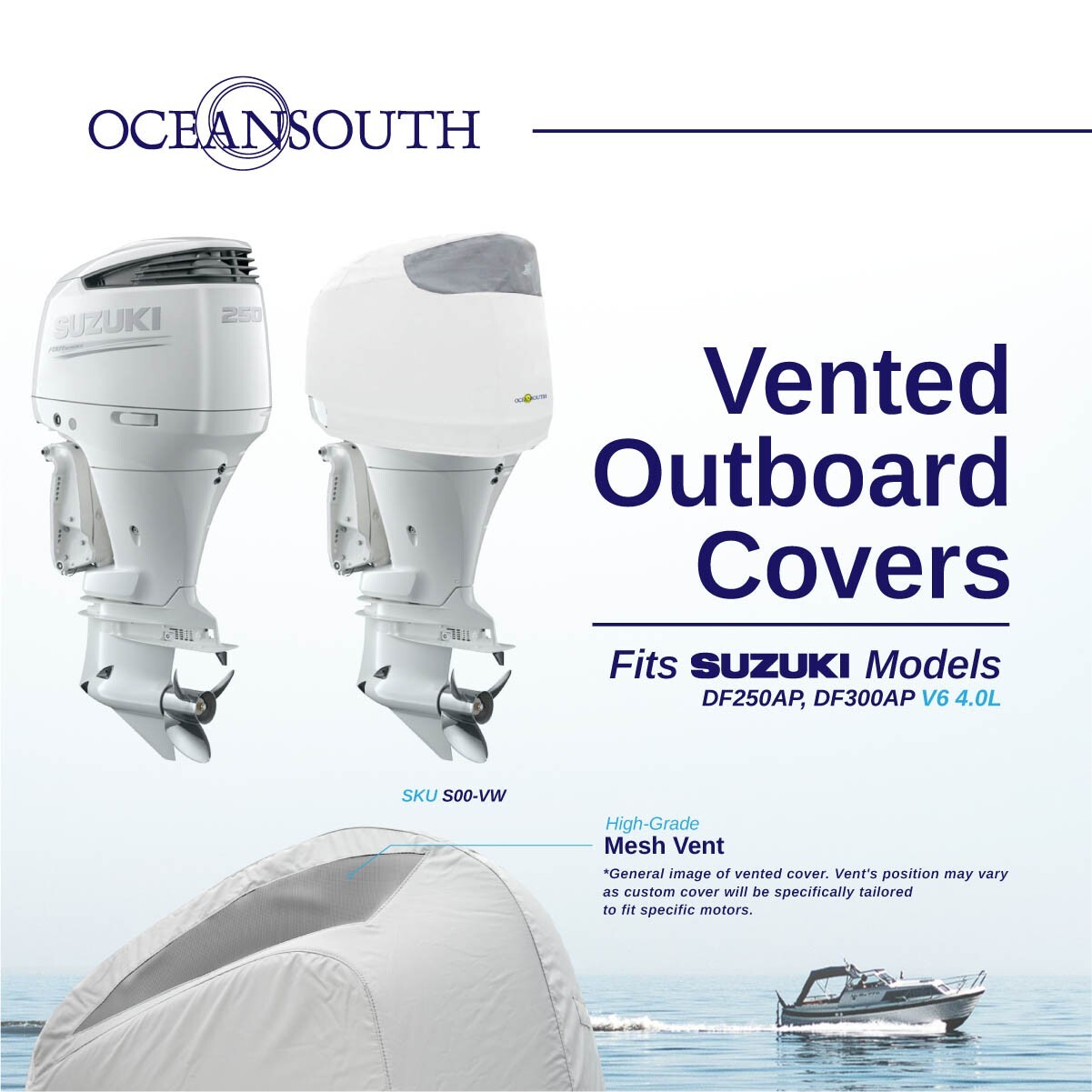 Oceansouth Outboard Motor Vented Cover for Suzuki DF250AP, DF300AP V6 4.0L Oceansouth Outboard Motor Vented Cover for Suzuki DF250AP, DF300AP V6 4.0L