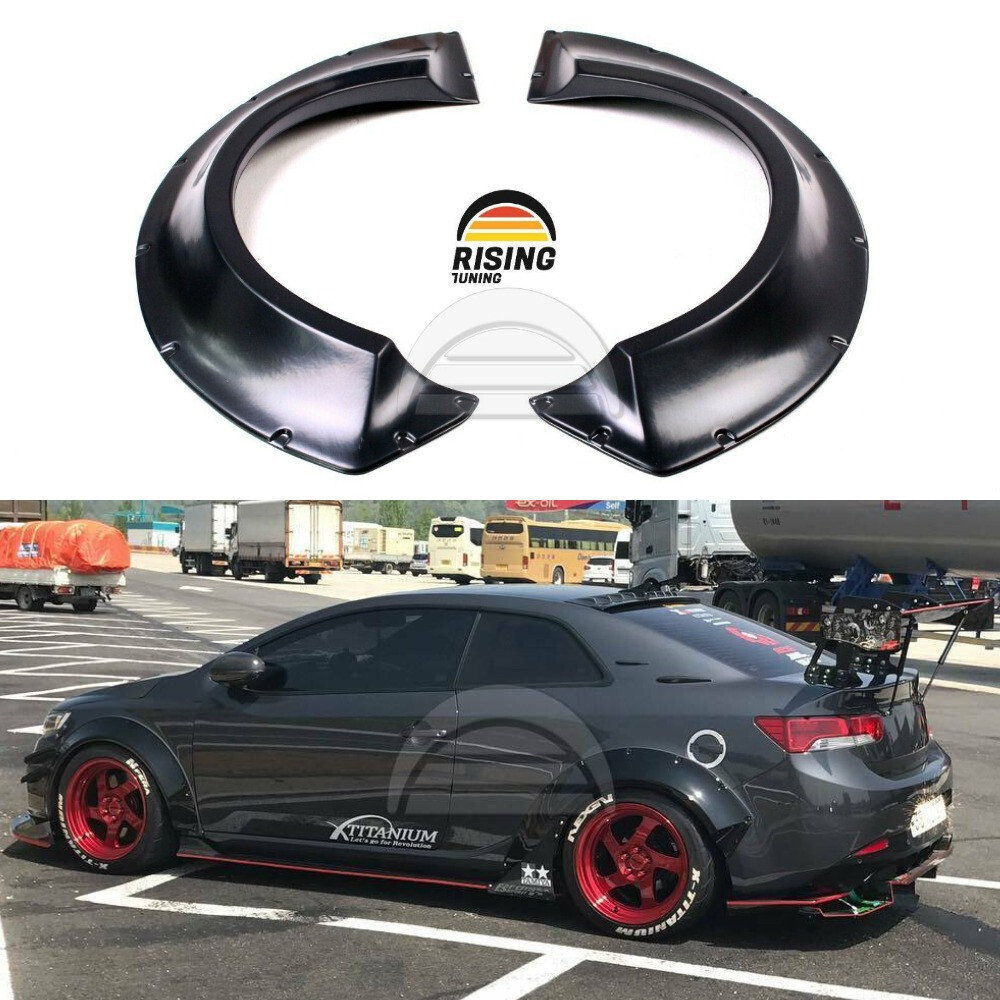 Universal JDM Fender Flares Wave 3.2 inch(80mm) 2pcs ABS Plastic