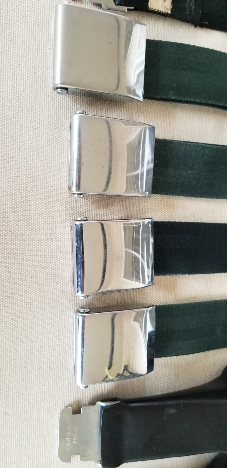 OEM Vintage Original 1960\'s Chysler Mopar Chrome Seat Belt Set - Lap Belts