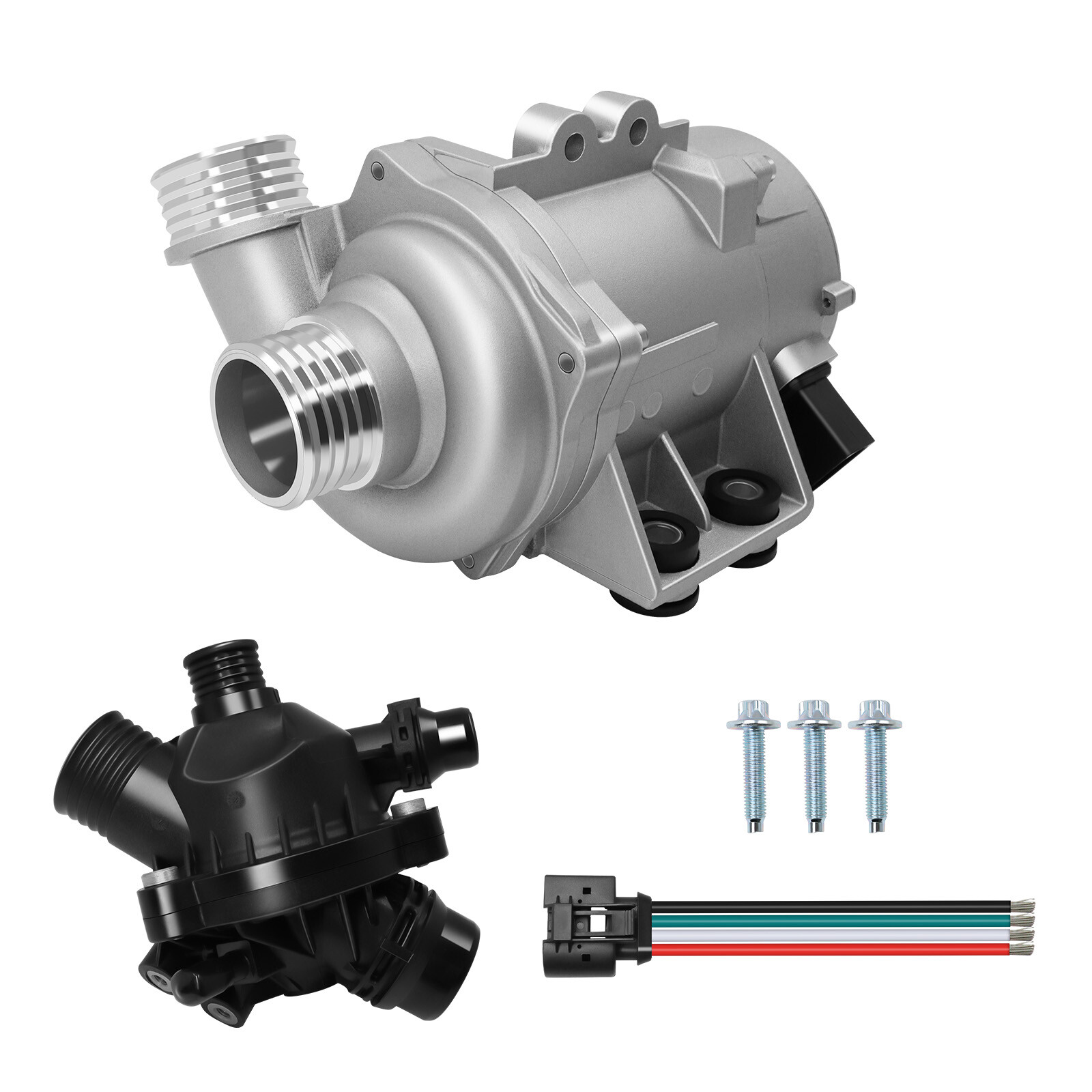 Water Pump w/ Thermostat & Bolt For BMW 128i 325i 328i 528i 530i X3 11517586925