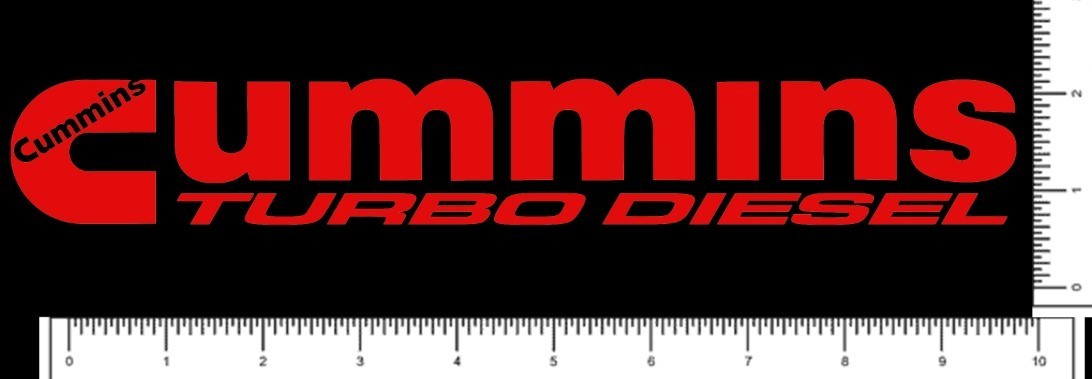 Cummins Turbo Diesel Long Die Cut Decal Pick your color 10.5\
