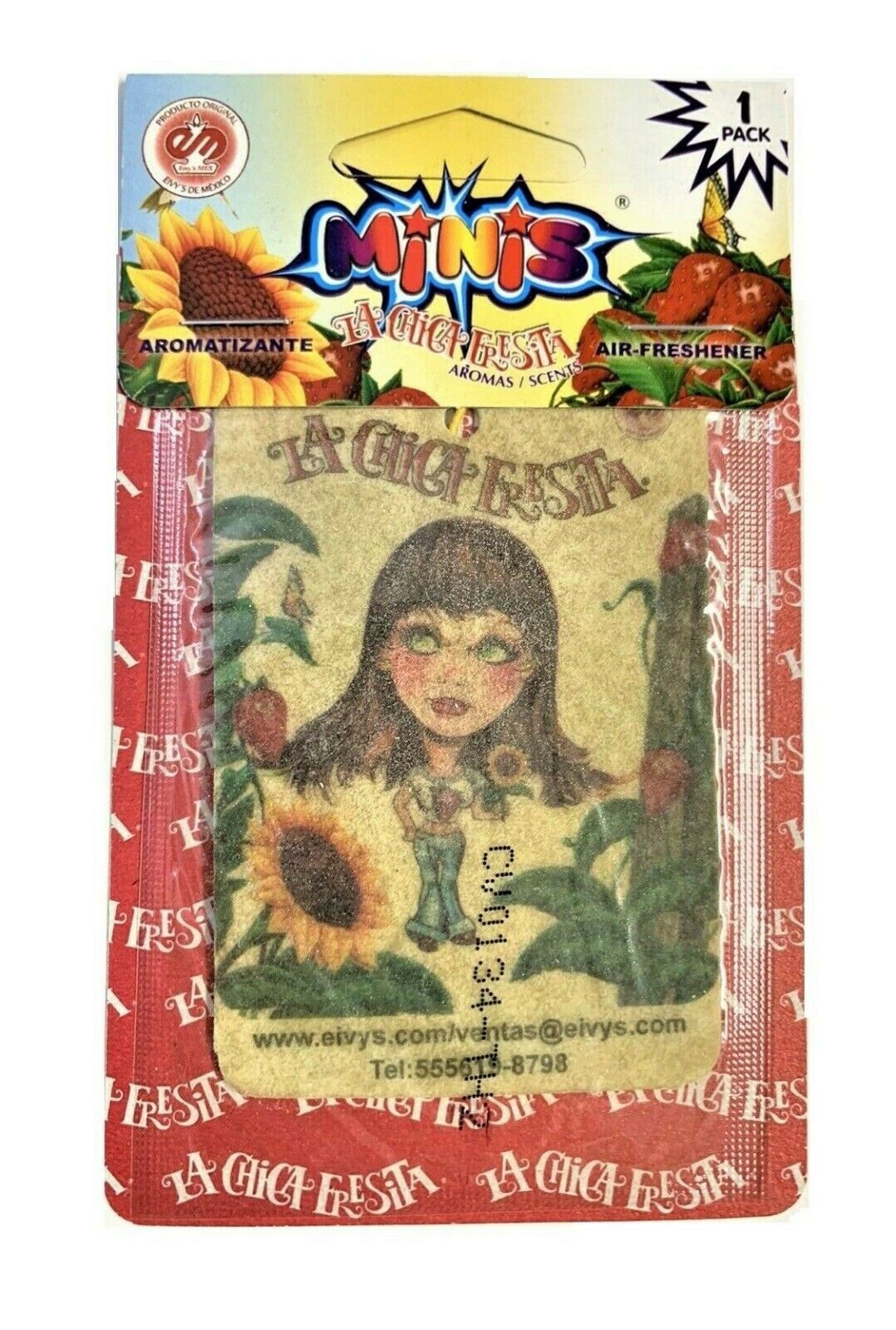 25 Minis LA Chica Fresita  Car Air Freshener  🇲🇽 Essence Strawberry 🍓oem