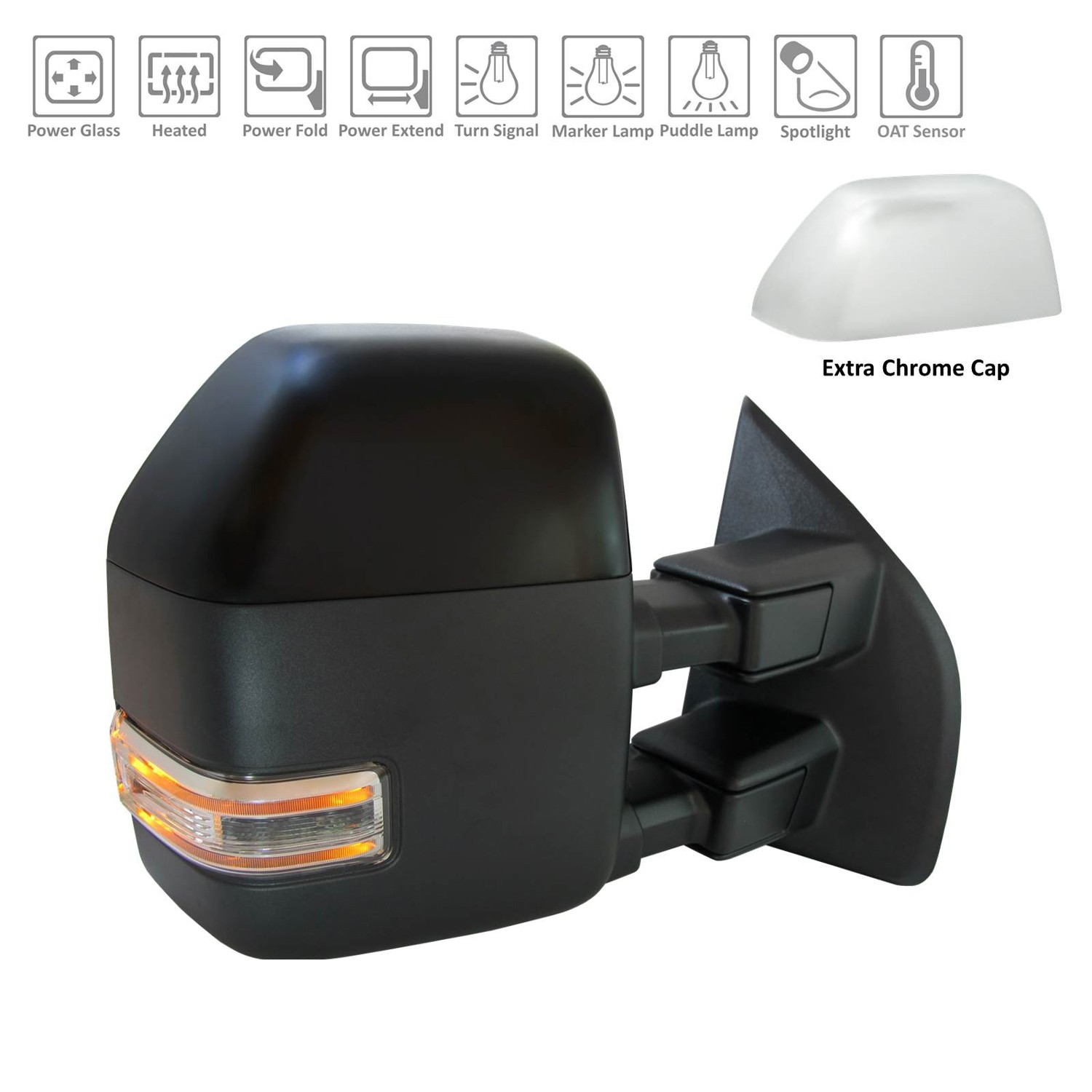 FO1321611 New Replacement Passenger Mirror Power Fits 2017-2019 Ford Superduty