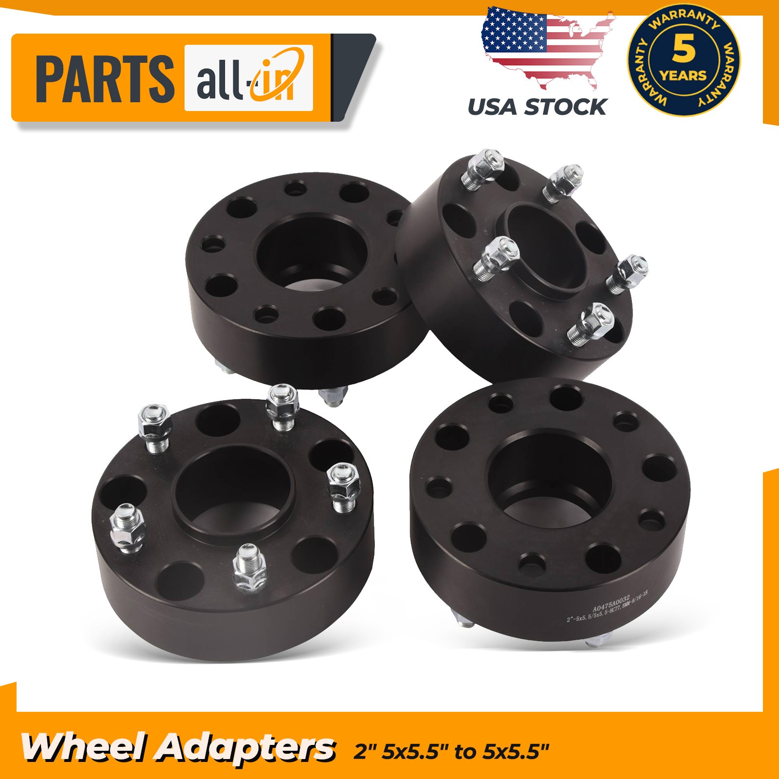 4pcs 2\'\' Hubcentric Wheel Spacers 5x5.5 Adapters 9/16 Studs For Dodge Ram 1500