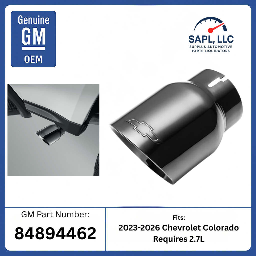 OEM 2023-2026 Colorado 2.7L Black Chrome Exhaust Tip w/Chevy Logo GM 84894462