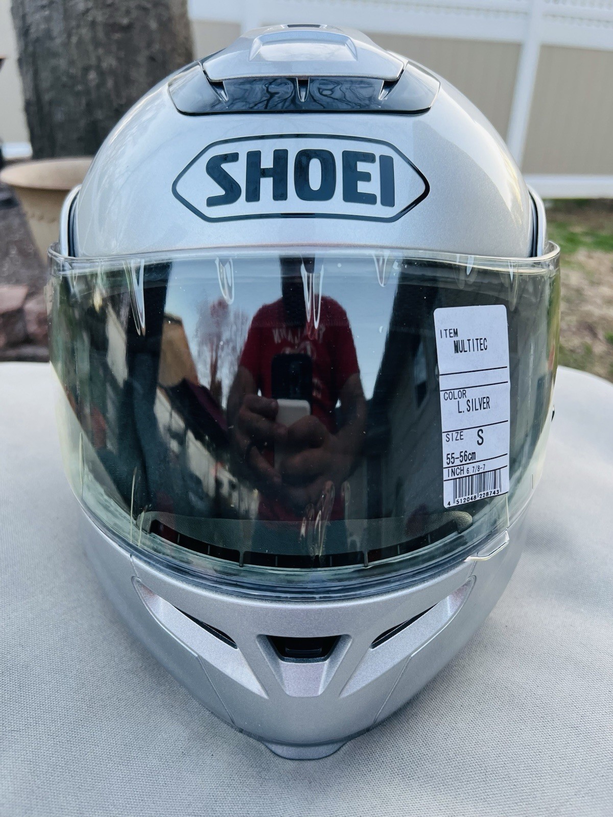 NWT Vintage Shoei MultiTec Modular Helmet/Silver/Clear Visor/Size Small
