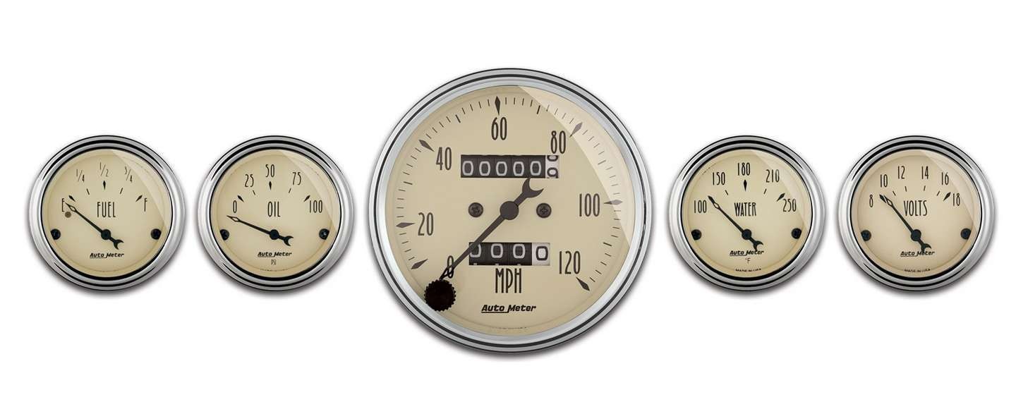 AUTOMETER A/B 5pc. Gauge Kit w/Mech. Speedo- 1808 AUTOMETER A/B 5pc. Gauge Kit w/Mech. Speedo- 1808