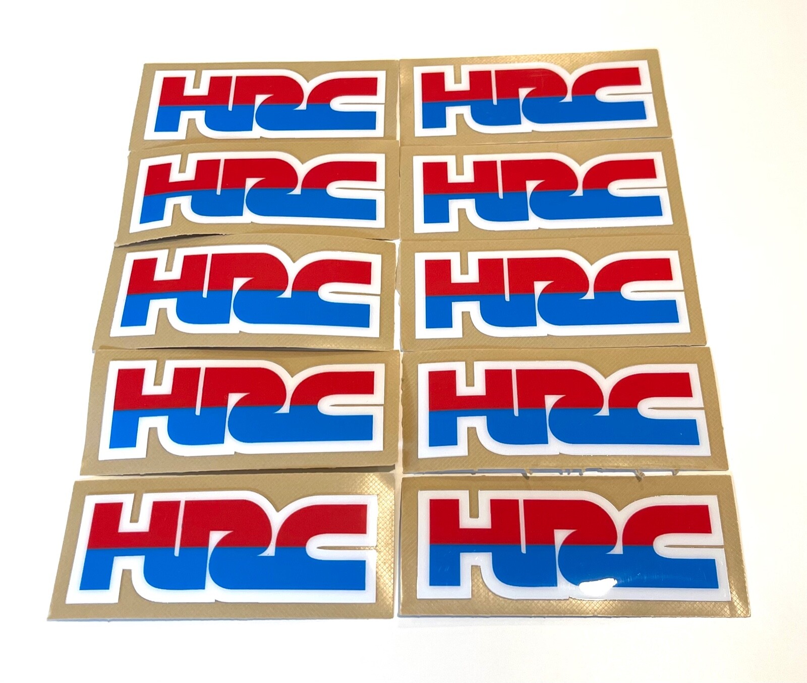 HRC - Logo 10 Pack Stickers, Honda Racing Laminated Decals 