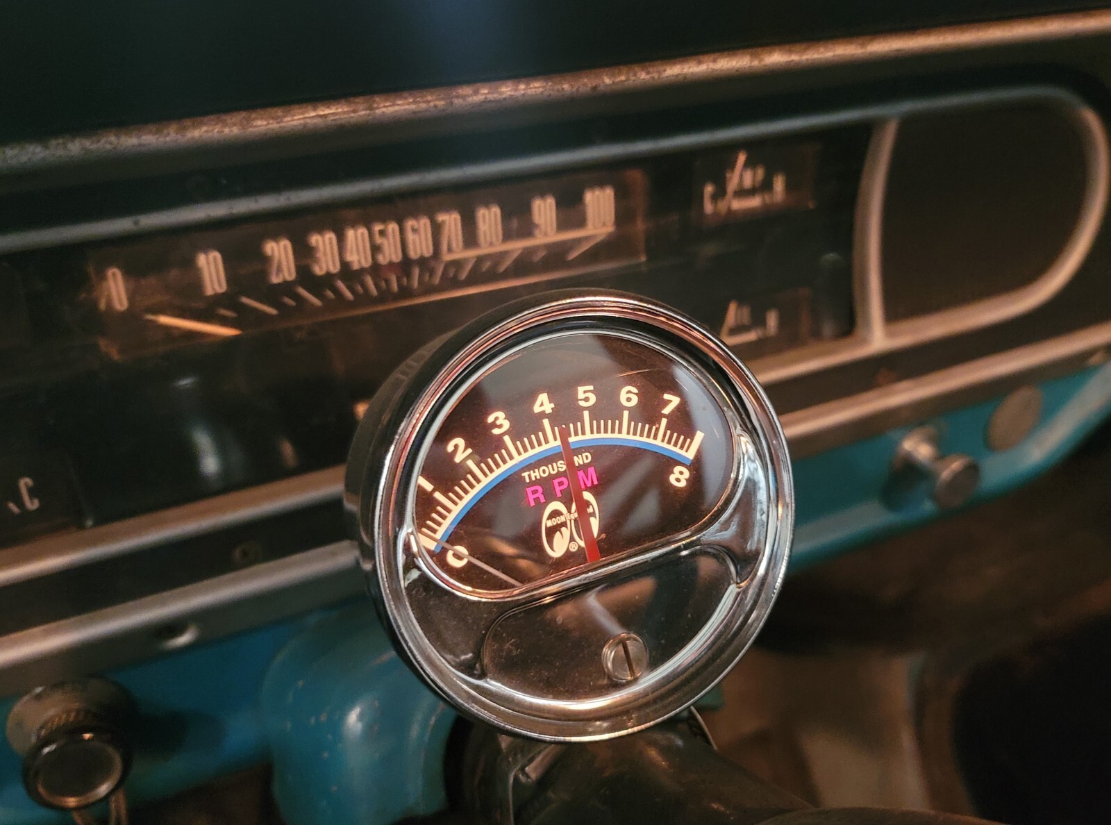 MOON Tachometer Half Sweep 8k rpm Hot Rod gasser tach gauge drag racing mooneyes