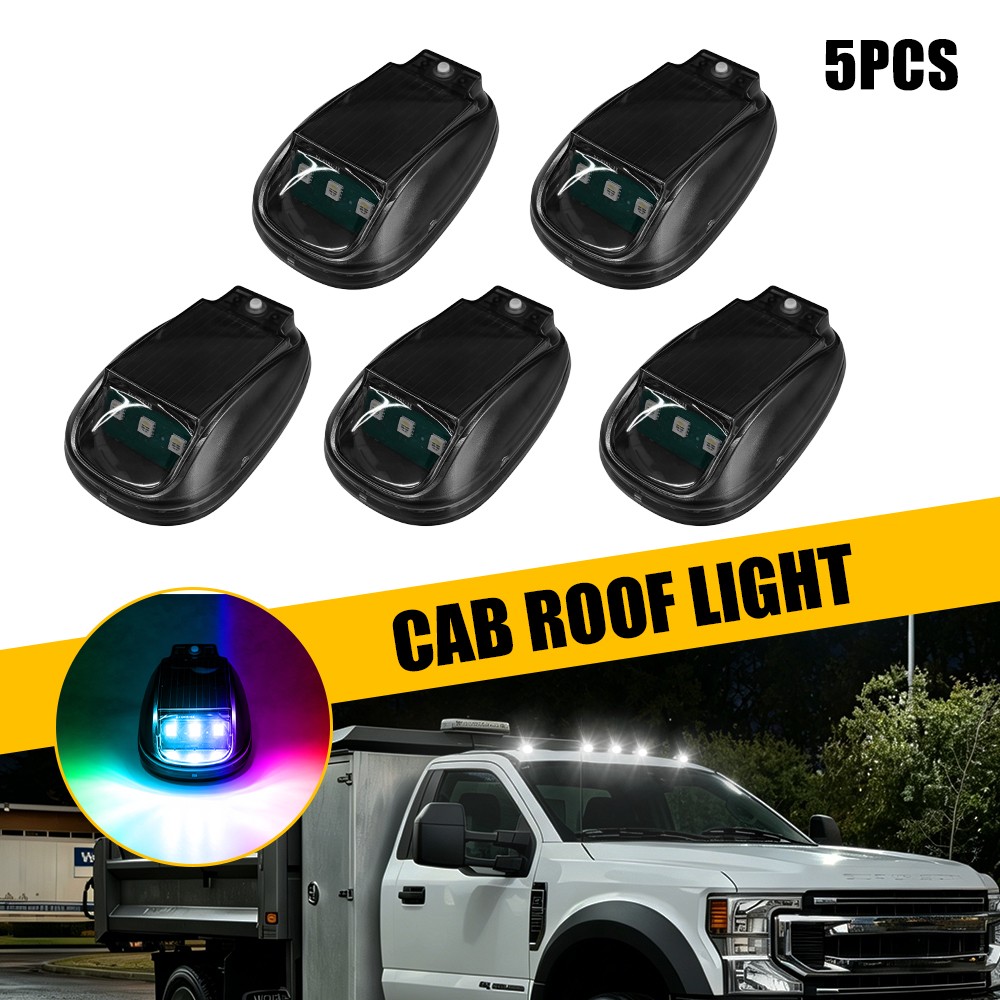 5PCS Solar Powered Cab Light LED Wireless Cab Roof Lights RGB For Pickup Truck C