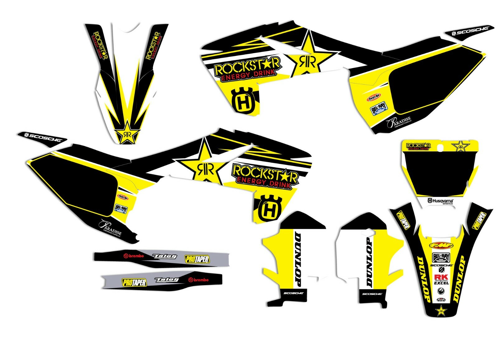 2016-2018 Husqvarna Graphics Kit & Number Plate Bundle - ST1 Rockstar -msg us