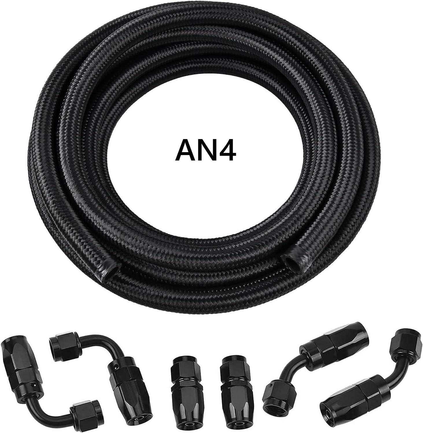 10AN/8AN/6AN/4AN Fitting Stainless Steel Braided Oil Fuel Hose Line Fuel line 5\'