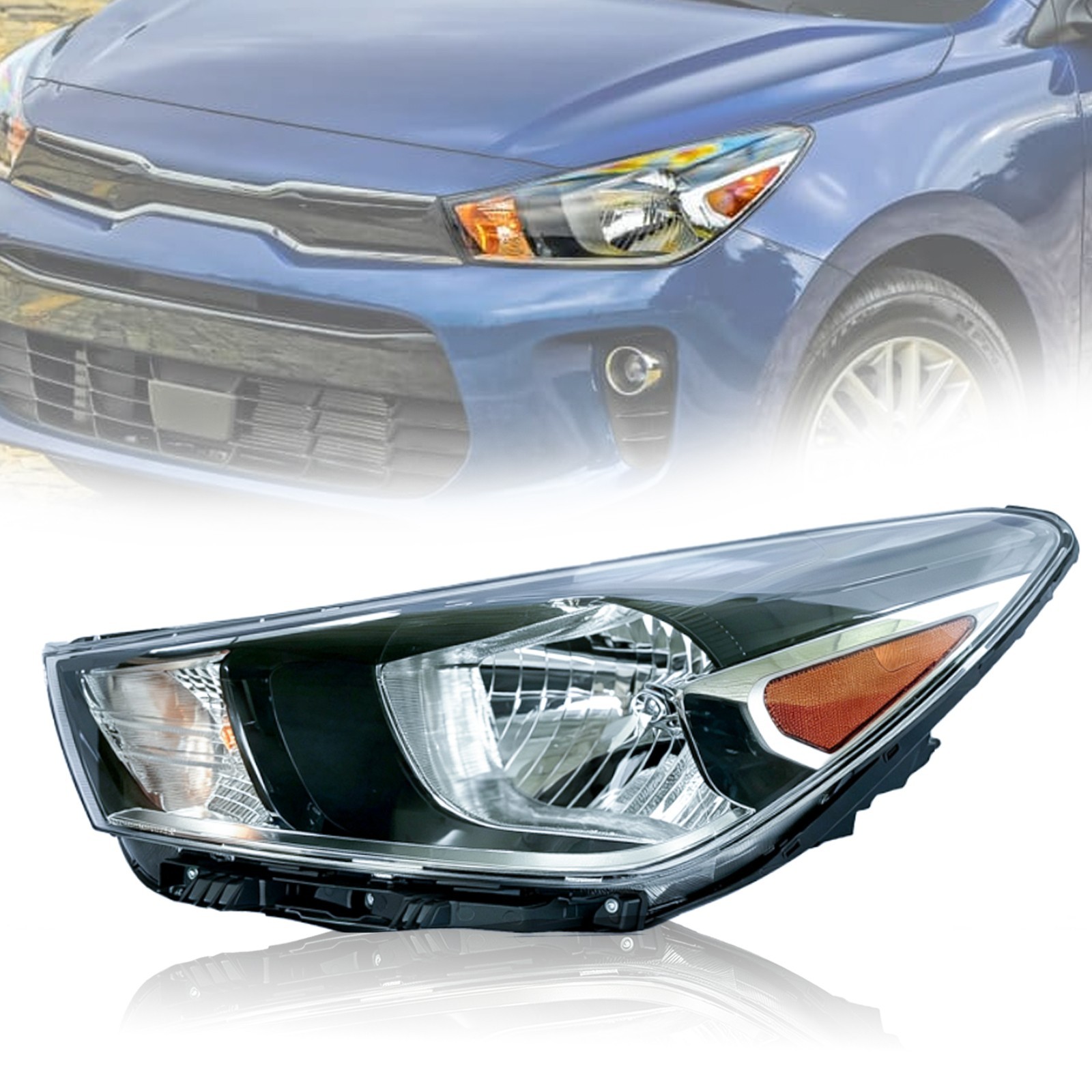 For 2018-2023 Kia Rio Headlight Headlamp Halogen Driver w/o Blub 92101-H9000